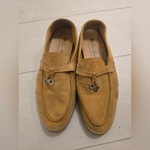 Loro Piana Mustard Suede Loafers